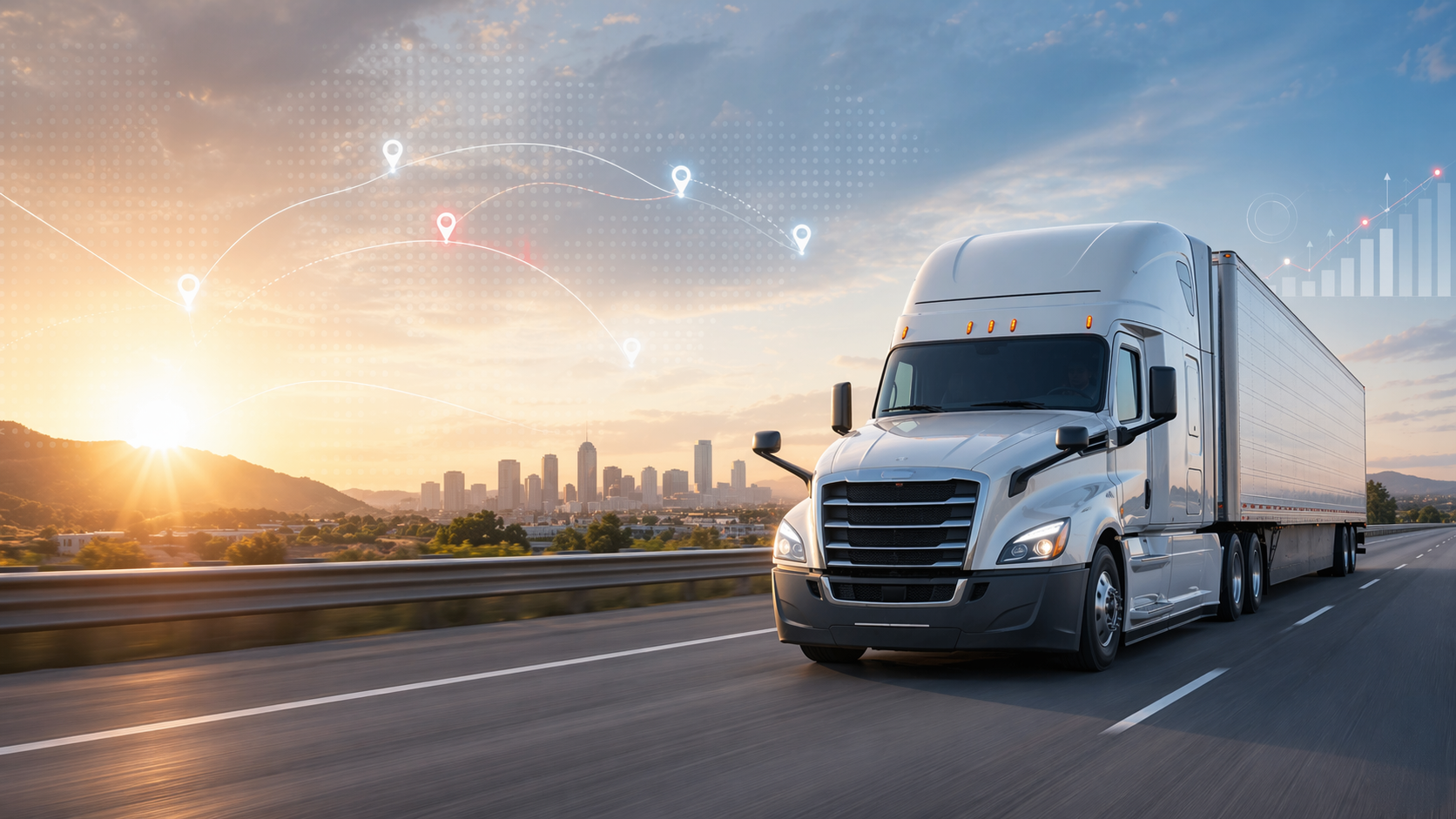 Truck dispatch workspace showing load planning, freight strategy, and broker communication for owner operators